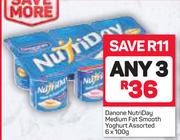 Danone Nutryday Medium Fat Smooth Yoghurt-3x6x100g