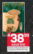 Spekko India Gate Basmati Long Grain White Rice-1kg