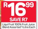 Liqui Fruit 100% Fruit Blend Assorted-1Litre Each