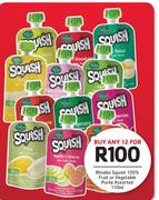 Rhodes Squish 100% Fruit Or Vegetable Puree Assorted-12 x 110ml