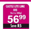 Castle Lite Lime NRB-6x340ml