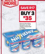 Danone Nutriday Smooth Low Fat Yoghurt Assorted-3 x 6x100g