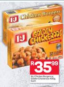 I&J Chicken Burgers Or Golden Chickeroos-400g Each