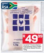 No Name Frozen Chicken 4 Drumsticks & 4 Thighs With Brine Based Mixture-1.5Kg