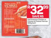 PnP Premium Chicken Or Chicken & Cheese Viennas-500g Each