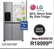 LG 601Ltr Silver Side By Side Fridge S/N600798F