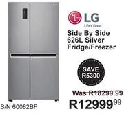 LG 626Ltr Side By Side Silver Fridge/Freezer S/N60082BF