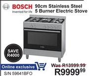 Bosch 90cm Stainless Steel 5 Burner Electric Stove S/N 59641BFO
