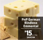 PnP German Rindless Emmental-Per 100g