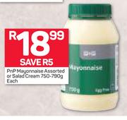 PnP Mayonnaise Or Salad Cream-750/790g Each