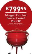 3 Legged 7.8Ltr Cast iron Enamel Coated Pot