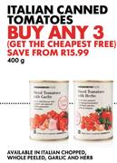 Italian Canned Tomatoes-400g Each