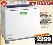 Defy 9kg White Twin Tub Washing Machine DTT164