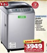Samsung 13kg Silver Top Load Washing Machine WA13F5S4UWA