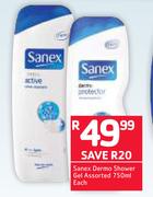 Sanex Dermo Shower Gel Assorted-750ml Each