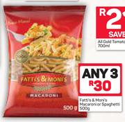 Fatti's & Moni's Macaroni Or Spaghetti-3x500g