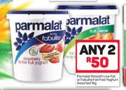 Parmalat Smooth Low Fat Or Fabulite Fat Free Yoghurt Assorted-2 x 1Kg