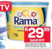 Rama Spread For Bread 40% Fat Spread Tub-1Kg