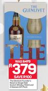 The Glenlivet Founder's Reserve Single Malt Scotch Whisky-750ml & 2 Glasses Gift Pack