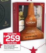 Glen Grant The Major's Reserve Single Malt Scotch Whisky-750ml & 2 Glasses Gift Pack