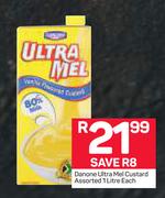 Danone Ultra Mel Custard-1Ltr Each