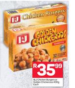 I&J Chicken Burgers Or Golden Chickeroos-400g Each
