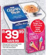 Dairymaid Country Fresh Ice Cream Assorted-1.5/1.8Ltr Each