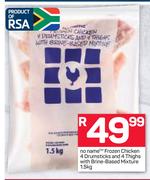 No Name Frozen Chicken 4 Drumsticks & 4 Thighs With Brine Based Mixture-1.5Kg