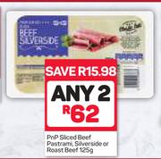 PnP Sliced Beef Pastrami, Silver Side Or Roast Beef-2 x 125g