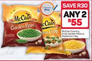 McCain Country Crop, Garden Peas Or Sweetcorn-2 x 1Kg