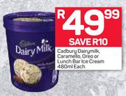 Cadbury Dairymilk, Caramello, Oreo Or Lunch Bar Ice Cream-480ml Each