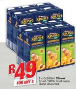 Clover Krush 100% Fruit Juice Blend-2x6x200ml