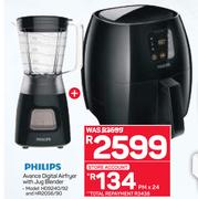 Philips Avance Digital Airfryer With Jug Blender HD9240/92 & HR2056/90