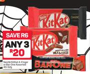 Nestle Kitkat 4 Finger Or Bar One Assorted-3 x 40-52g