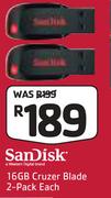 Sandisk 16GB Cruzer Blade 2 Pack-Each