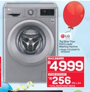 LG 7kg Silver Titan Front Loader Washing Machine F12U2QNP7S.AESQESA