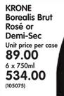 Krone Borealis Brut Rose or Demi-Sec-6 x 750ml