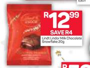 Lindt Lindor Milk Chocolate Snowflake-20g