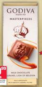 Godiva Masterpiece Milk Chocolate Slab Assorted-83/86g Each