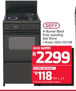 Defy 4 Burner Black Free Standing Gas Stove SGG5100 NB