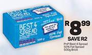 PnP Best 4 Spread 50% Fat Spread Brick-500g