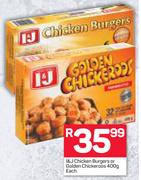I&J Chicken Burgers Or Golden Chickeroos-400g Each