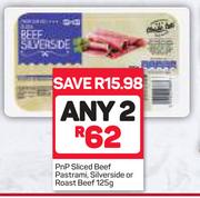 PnP Sliced Beef Pastrami, Silverside Or Roast Beef-Any 2x125g