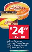 Melrose Flavoured Processed Cheese Wedges-200g Or Cheese Spread Assorted-250g Each
