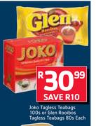 Joko Tagless Teabags-100s Or Glen Rooibos Tagless Teabags-80s Each