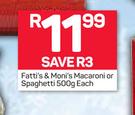Fatti's & Moni's Macaroni Or Spaghetti-500g Each