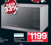Hisense 36Ltr Metallic Microwave H360MOMMI