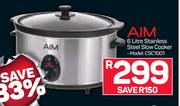 Aim 6Ltr Stainless Steel Slow Cooker CSC1001