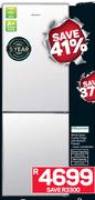 Hisense 420Ltr White Glass Combi Fridge With Bottom Freezer H420BMIWIFI