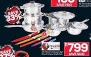 Tissolli 12 Piece Cookware Set Plus 5 Piece Knife Set